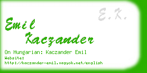 emil kaczander business card
